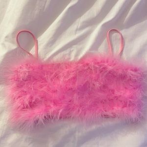 FUZZY CROP TUBE TOP